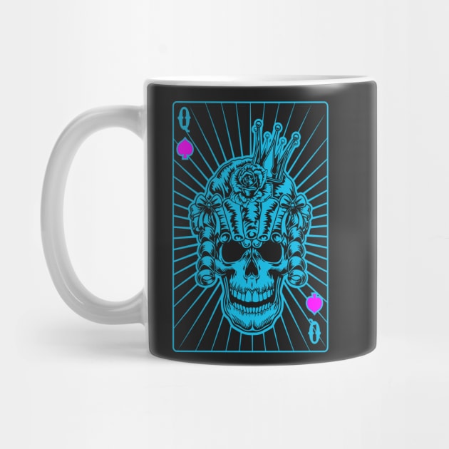 Queen of Spades Blue Skull by Ravensdesign